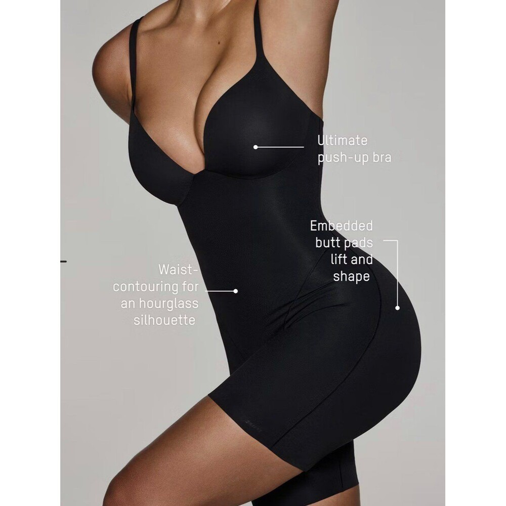 SKIMS Ultimate Body Push Up Butt Enhancing Padded MidThigh Bodysuit Bra